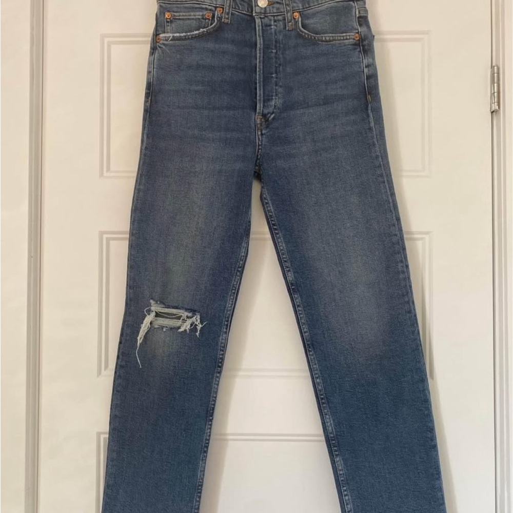 Re/Done Blue Distressed Jeans
